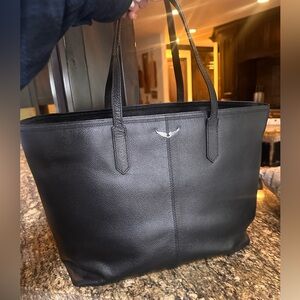 Zadig Voltaire Mini Wings Z Black Leather Tote (New)
